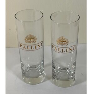 Pallini‎ Roma Italian Liquor Barware Clear Glass Highball Glasses, Set of 2